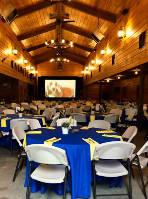 The banquet hall at the Reid Barn - home of the Spring Fling dinner auction